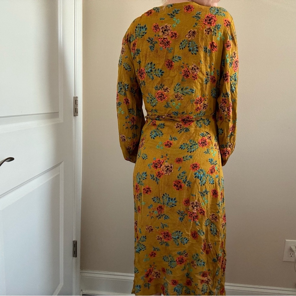 Faithfull the Brand x Anthropologie Le Figuaro Wrap Dress Long Sleeve - Picture 6 of 14